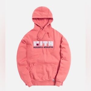 Kith X Russell Athletic Varsity Hoodie Pink / Red  X-Small XS Fits Big Medium